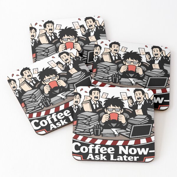 Item preview, Coffee Now Ask Later Office Coffee Motif designed and sold by Pommes im Bett.