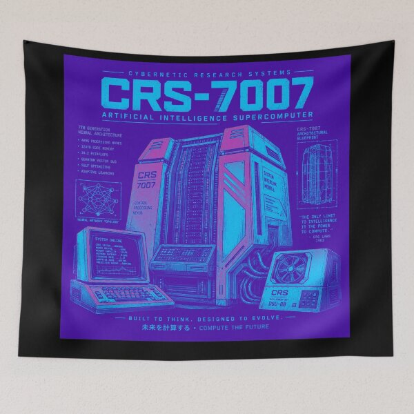 Artikelvorschau, Retro-KI-Supercomputer-Roboter | Cyberpunk-Vaporwave-Computer von 1984 entworfen und verkauft von TEEJAMBOREE.