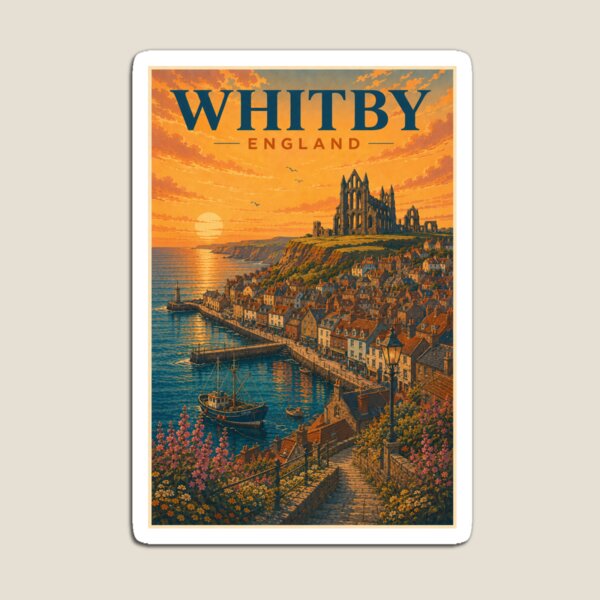 Item preview, Whitby Coastal Abbey Poster designed and sold by TravelScape Studio.