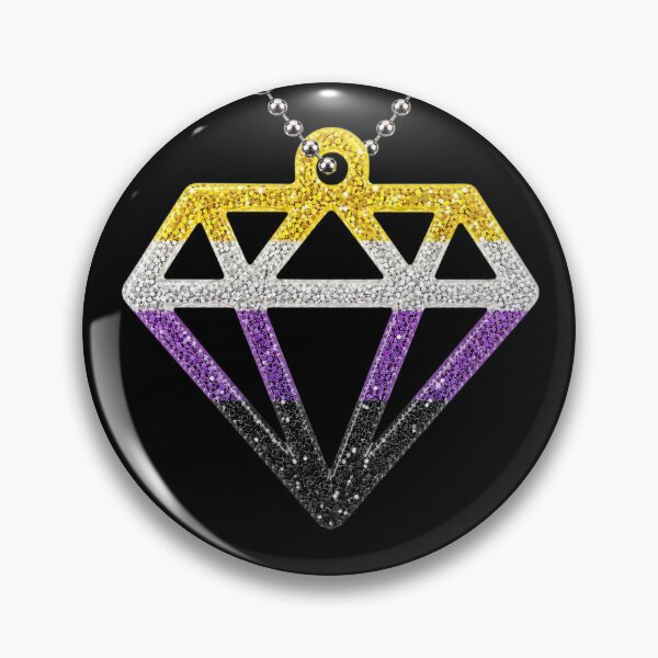 Item preview, Scene Queen Diamond non-binary pride necklace Y2K Emo  designed and sold by ArcanePrintsxo.