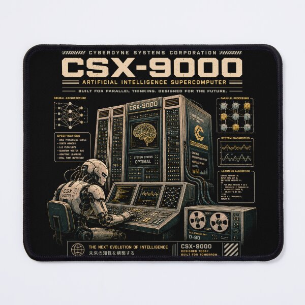 Item preview, Retro AI Supercomputer Robot | 1984 Cyberpunk Vaporwave Computer designed and sold by TEEJAMBOREE.