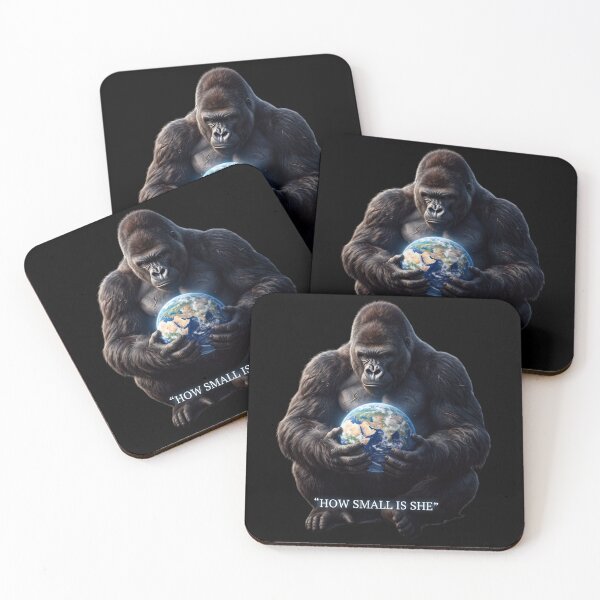 Item preview, Gorilla Holding Earth How Small Is She Quote Art designed and sold by rich-moda.