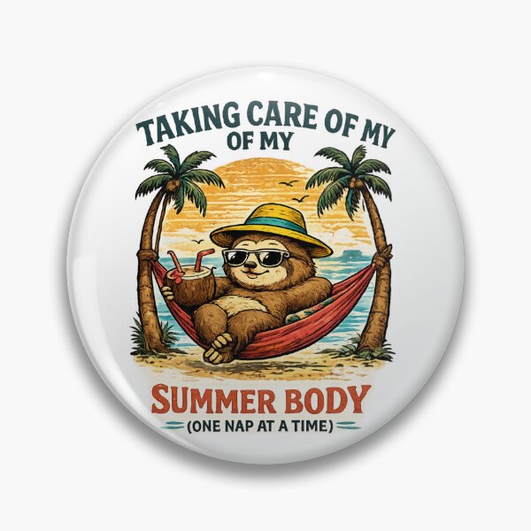Item preview, Taking Care of My Summer Body Funny Sloth Beach Vacation Retro Design designed and sold by MartBook.