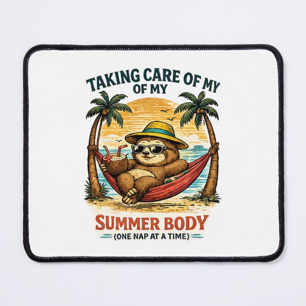Item preview, Taking Care of My Summer Body Funny Sloth Beach Vacation Retro Design designed and sold by MartBook.