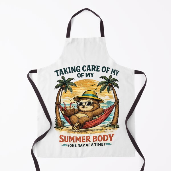 Item preview, Taking Care of My Summer Body Funny Sloth Beach Vacation Retro Design designed and sold by MartBook.