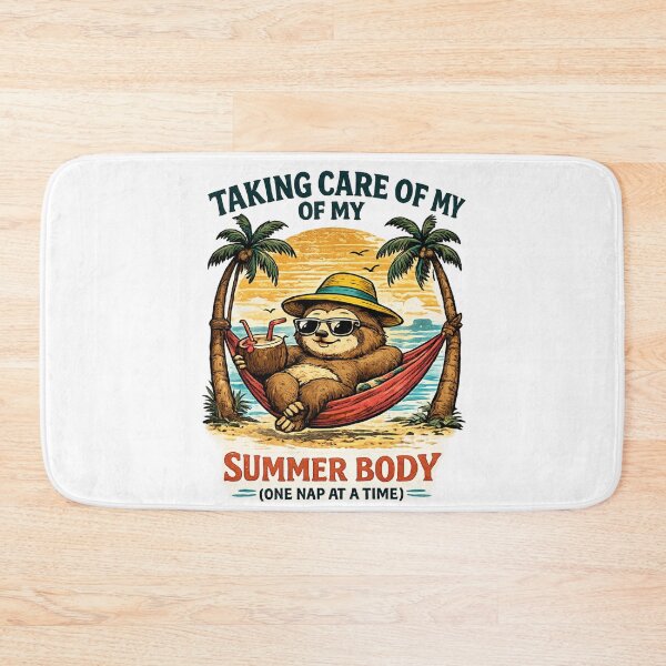 Item preview, Taking Care of My Summer Body Funny Sloth Beach Vacation Retro Design designed and sold by MartBook.