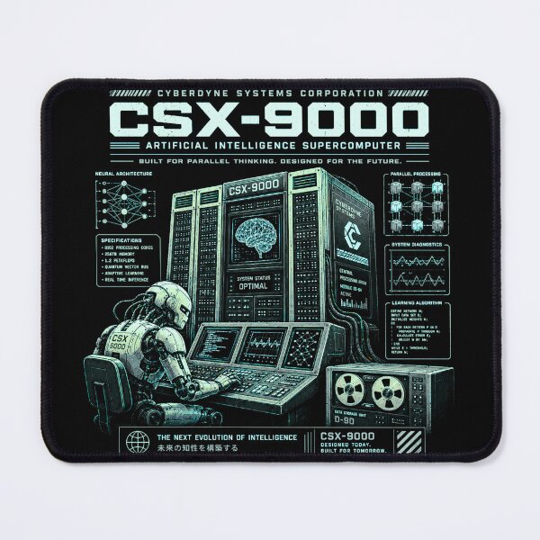 Item preview, Retro AI Supercomputer Robot | 1984 Cyberpunk Vaporwave Computer designed and sold by TEEJAMBOREE.