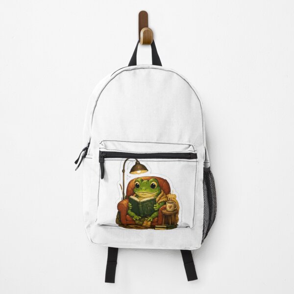 Item preview, Cozy Reading Frog Armchair Sticker designed and sold by AtlasPixel.