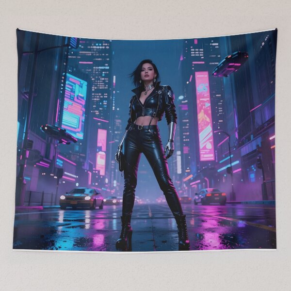 Item preview, Cyberpunk Woman on the Street designed and sold by Alt-Art-Digital.