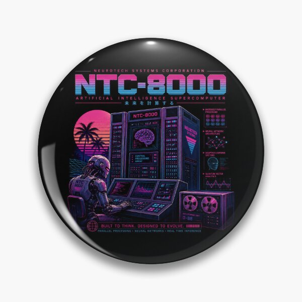 Item preview, Retro AI Supercomputer Robot | 1984 Cyberpunk Vaporwave Computer designed and sold by TEEJAMBOREE.