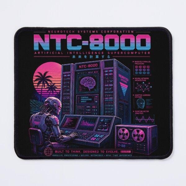 Item preview, Retro AI Supercomputer Robot | 1984 Cyberpunk Vaporwave Computer designed and sold by TEEJAMBOREE.