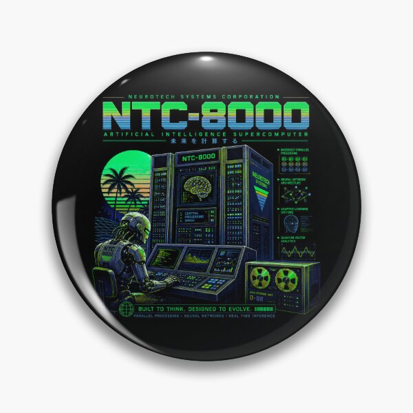 Item preview, Retro AI Supercomputer Robot | 1984 Cyberpunk Vaporwave Computer designed and sold by TEEJAMBOREE.