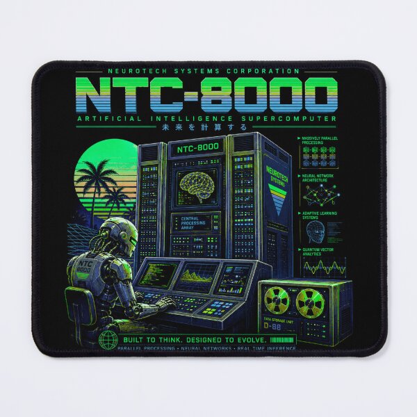 Item preview, Retro AI Supercomputer Robot | 1984 Cyberpunk Vaporwave Computer designed and sold by TEEJAMBOREE.