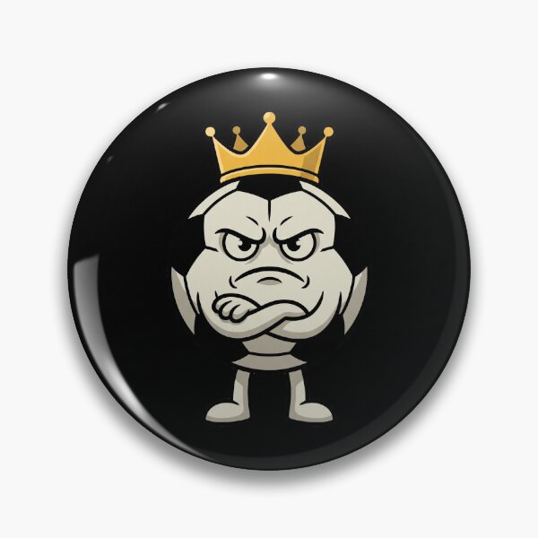Item preview, Grumpy King Soccer Ball Cartoon Character designed and sold by BoyleDesignShop.