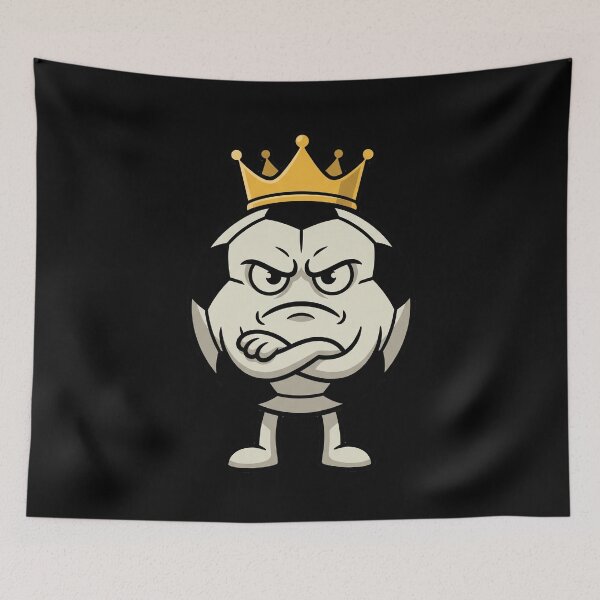 Item preview, Grumpy King Soccer Ball Cartoon Character designed and sold by BoyleDesignShop.