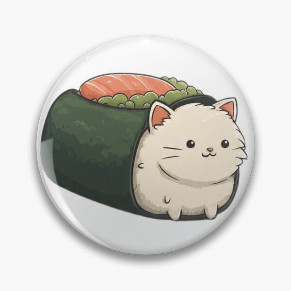 Item preview, Kawaii Neko Sushi Sticker No Background designed and sold by Moody Vibes Studio.