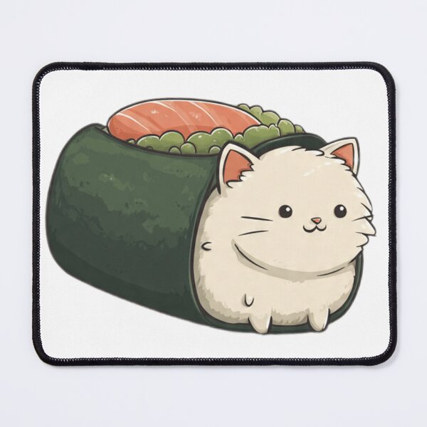Item preview, Kawaii Neko Sushi Sticker No Background designed and sold by Luna's World - Moody Vibes Studio.