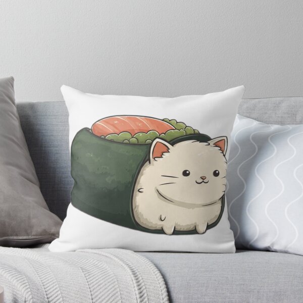 Item preview, Kawaii Neko Sushi Sticker No Background designed and sold by Moody Vibes Studio.