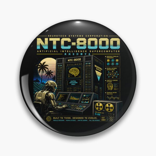 Item preview, Retro AI Supercomputer Robot | 1984 Cyberpunk Vaporwave Computer designed and sold by TEEJAMBOREE.