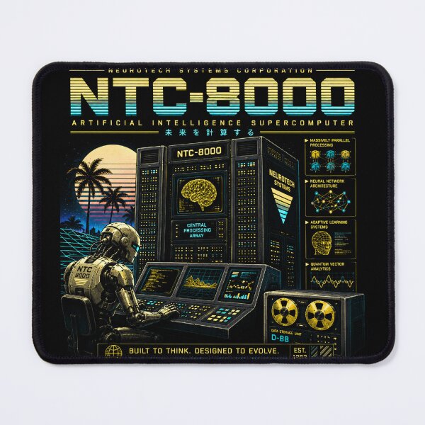 Item preview, Retro AI Supercomputer Robot | 1984 Cyberpunk Vaporwave Computer designed and sold by TEEJAMBOREE.