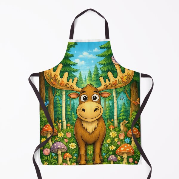 Item preview, Happy Forest Moose | Cute Woodland Coloring Style Art designed and sold by Clothes With Smiling Animals Walt Gral.