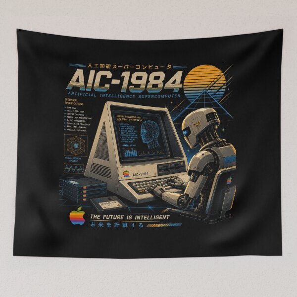 Item preview, Retro AI Supercomputer Robot | 1984 Cyberpunk Vaporwave Computer designed and sold by TEEJAMBOREE.