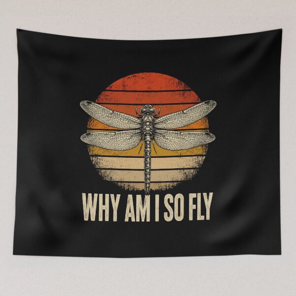 Item preview, Why Am I So Fly Funny Dragonfly Pun Vintage Insect Lover T-Shirt | Retro Bug Lover Graphic Gift designed and sold by Trendably.