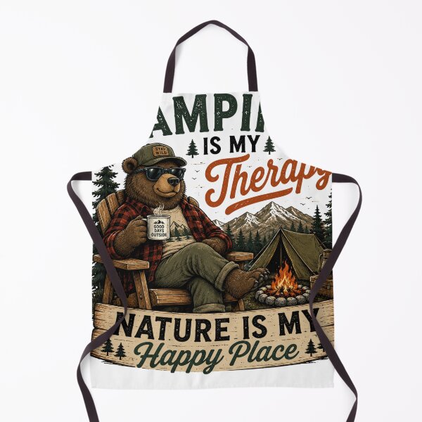 Item preview, Camping Is My Therapy Nature Is My Happy Place Vintage Bear Camping Shirt designed and sold by Masloshop.