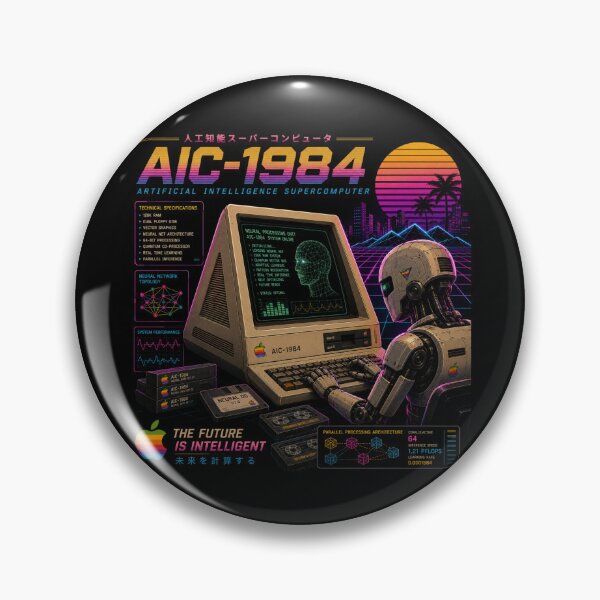 Item preview, Retro AI Supercomputer Robot | 1984 Cyberpunk Vaporwave Computer designed and sold by TEEJAMBOREE.
