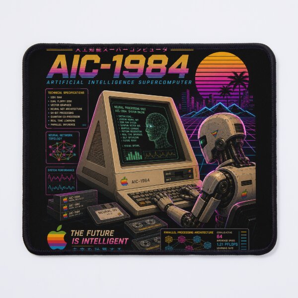 Item preview, Retro AI Supercomputer Robot | 1984 Cyberpunk Vaporwave Computer designed and sold by TEEJAMBOREE.
