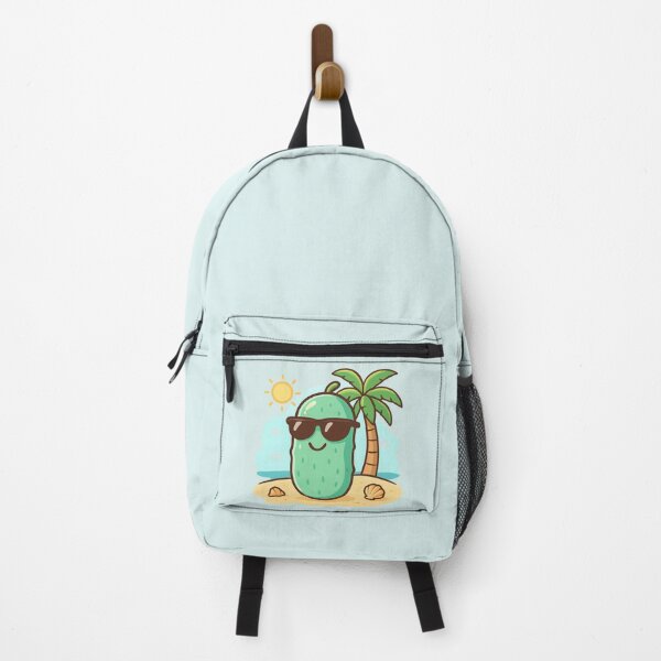 Item preview, Cool Kawaii Pickle on Beach Vacation - Funny Chillin and Dillin Summer Vibes designed and sold by Basma Designs | Retro, Kawaii Shirts & Stickers.