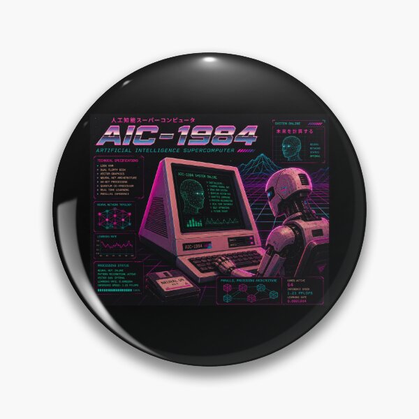 Item preview, Retro AI Supercomputer Robot | 1984 Cyberpunk Vaporwave Computer designed and sold by TEEJAMBOREE.