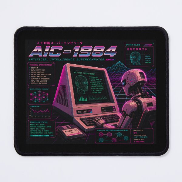 Item preview, Retro AI Supercomputer Robot | 1984 Cyberpunk Vaporwave Computer designed and sold by TEEJAMBOREE.