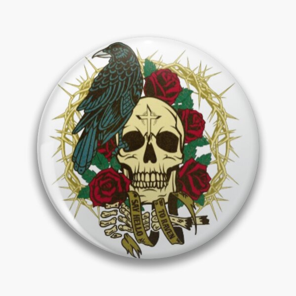 Item preview, Dark Alternative Skull with Raven and Roses designed and sold by WAKYSHOP.