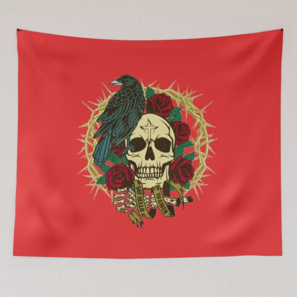Item preview, Dark Alternative Skull with Raven and Roses designed and sold by WAKYSHOP.