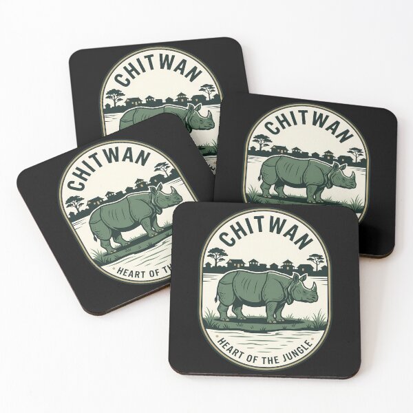Item preview, Chitwan Nepal Rhino Vintage Travel Emblem designed and sold by k3rstman1.