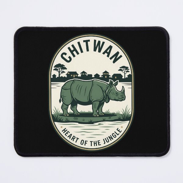 Item preview, Chitwan Nepal Rhino Vintage Travel Emblem designed and sold by k3rstman1.