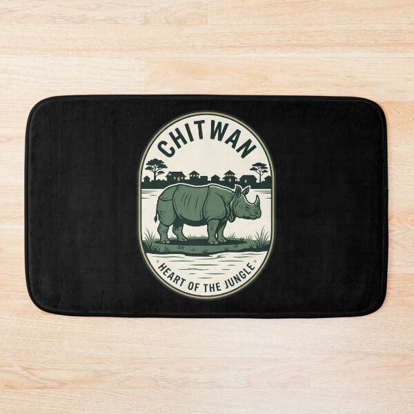 Item preview, Chitwan Nepal Rhino Vintage Travel Emblem designed and sold by k3rstman1.