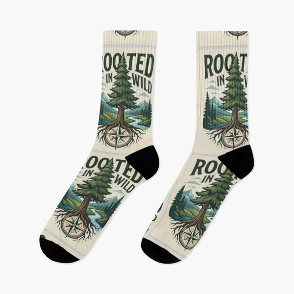Aperçu de l'œuvre Boussole de nature vintage enracinée dans la nature sauvage créée et vendue par MV MERCH-ZONE.