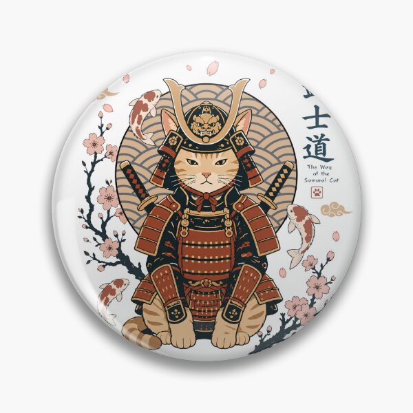 Item preview, Japanese Ukiyo-e Warrior Cat with Koi Fish, Sakura  designed and sold by Ora-kuro.