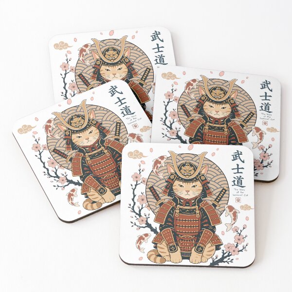 Item preview, Japanese Ukiyo-e Warrior Cat with Koi Fish, Sakura  designed and sold by Ora-kuro.
