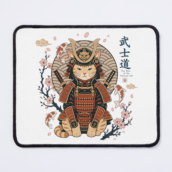 Item preview, Japanese Ukiyo-e Warrior Cat with Koi Fish, Sakura designed and sold by Ora-kuro.