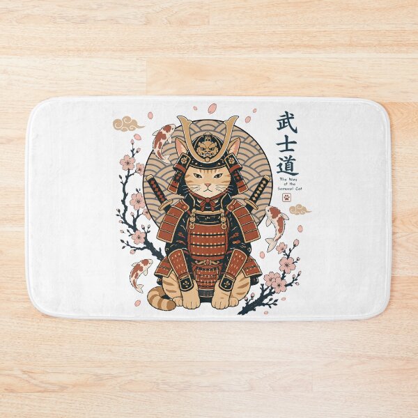 Item preview, Japanese Ukiyo-e Warrior Cat with Koi Fish, Sakura  designed and sold by Ora-kuro.