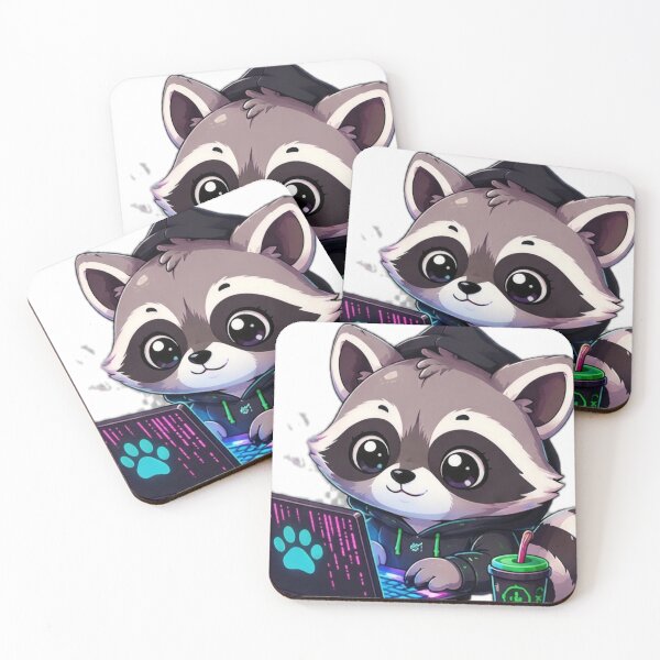 Item preview, Cute Tech Raccoon Working on Laptop designed and sold by DailyDoodlesBySumbul.