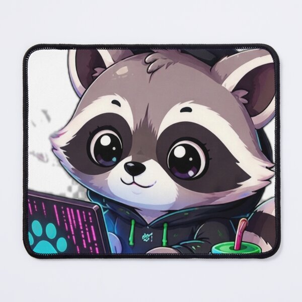 Item preview, Cute Tech Raccoon Working on Laptop designed and sold by DailyDoodlesBySumbul.