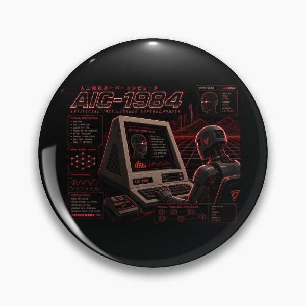 Item preview, Retro AI Supercomputer Robot | 1984 Cyberpunk Vaporwave Computer designed and sold by TEEJAMBOREE.
