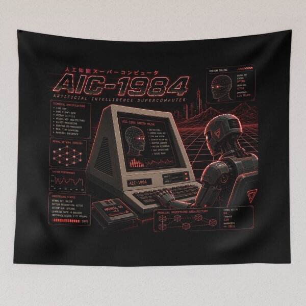 Item preview, Retro AI Supercomputer Robot | 1984 Cyberpunk Vaporwave Computer designed and sold by TEEJAMBOREE.