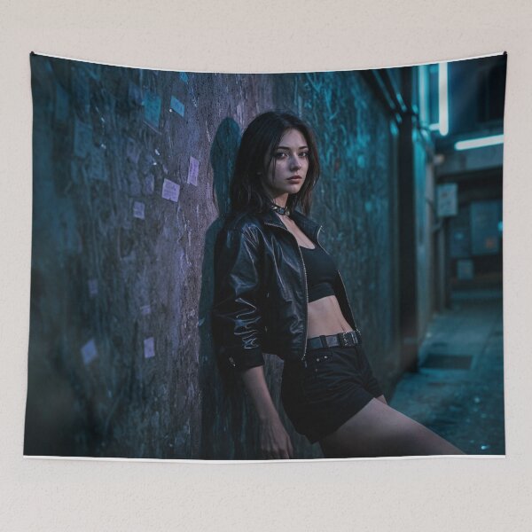 Item preview, Cyberpunk Woman in the Alley designed and sold by Alt-Art-Digital.