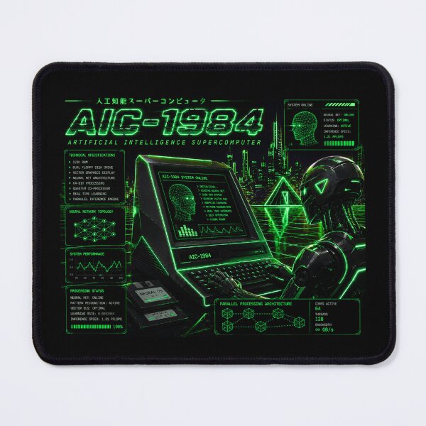 Item preview, Retro AI Supercomputer Robot | 1984 Cyberpunk Vaporwave Computer designed and sold by TEEJAMBOREE.