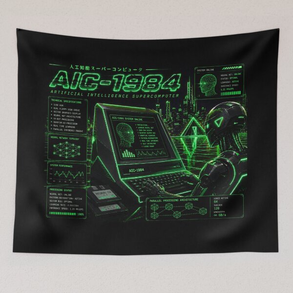 Item preview, Retro AI Supercomputer Robot | 1984 Cyberpunk Vaporwave Computer designed and sold by TEEJAMBOREE.